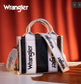 Wrangler Color Block Western Crossbody Handbag ~Black|White